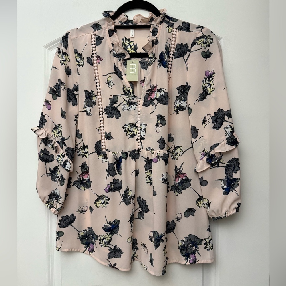 Maurices Pink Floral Blouse
